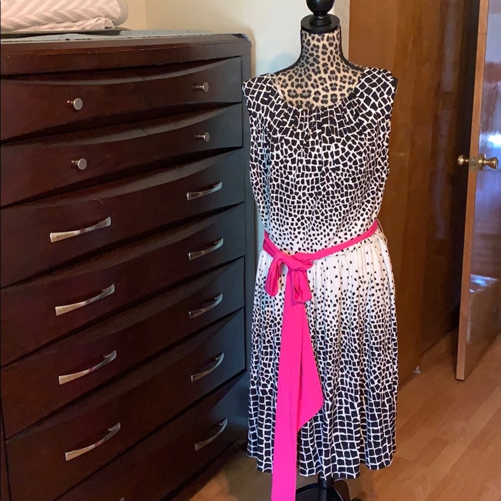 Eliza j dress with pink waist sash
